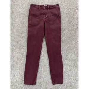 J.Crew Pants Womens 25 Dark Plum Garment Dyed Surplus‎ Flap Pocket Skinny Ankle